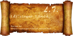 Lézinger Tibold névjegykártya